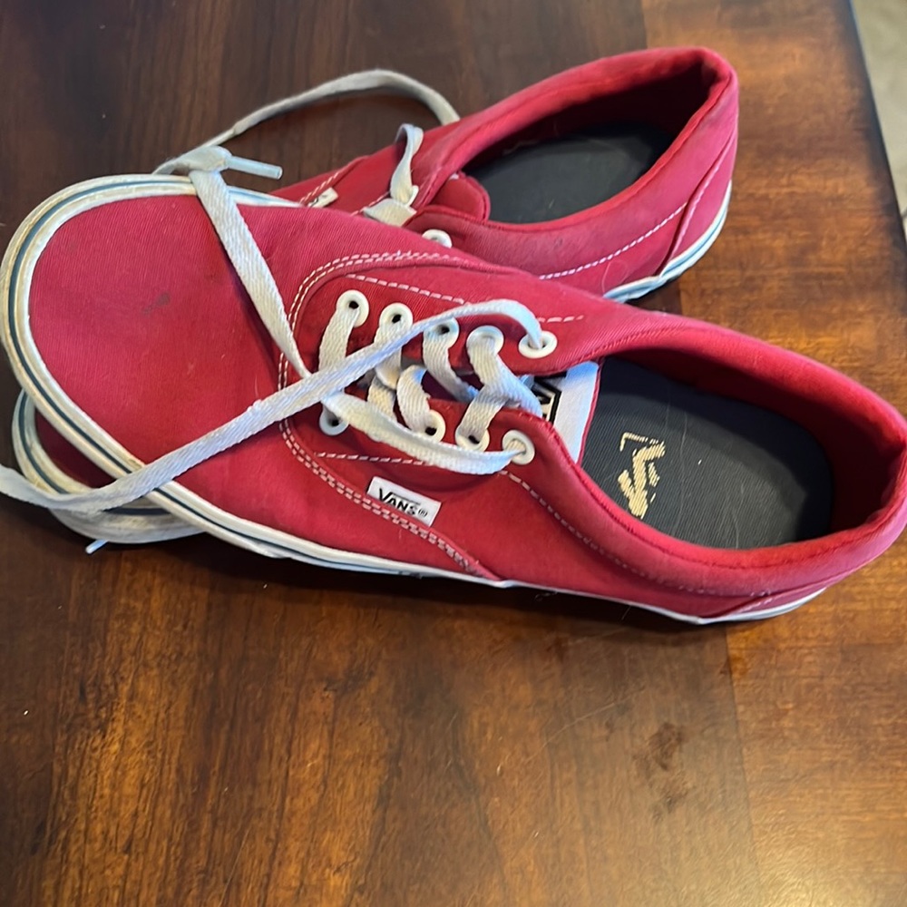 Bright red vans size 7.5 in men